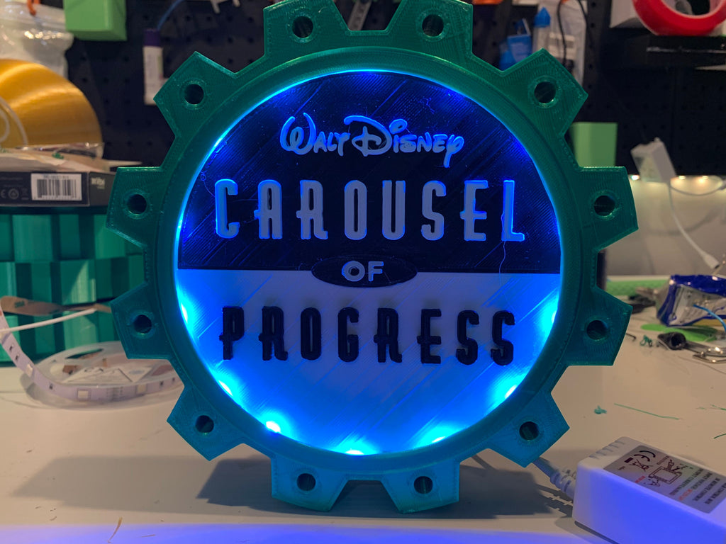 Carousel of Progress Sign - Disney World Decor Magic Kingdom Decor Valentine Gift for Disney Fans and Disney Lovers