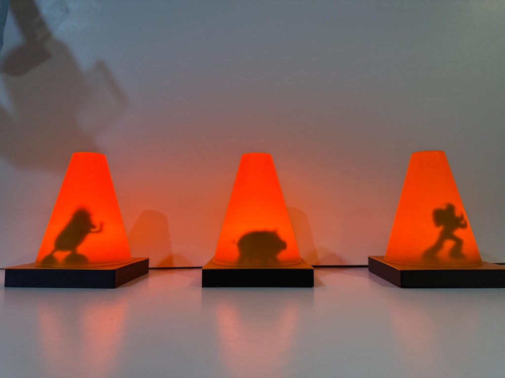 Toy Story 2 Inspired - Hidden Shadow Crossing Cone Lamp | Street Crossing Illusion Light | Movie-Inspired Accent Night Light