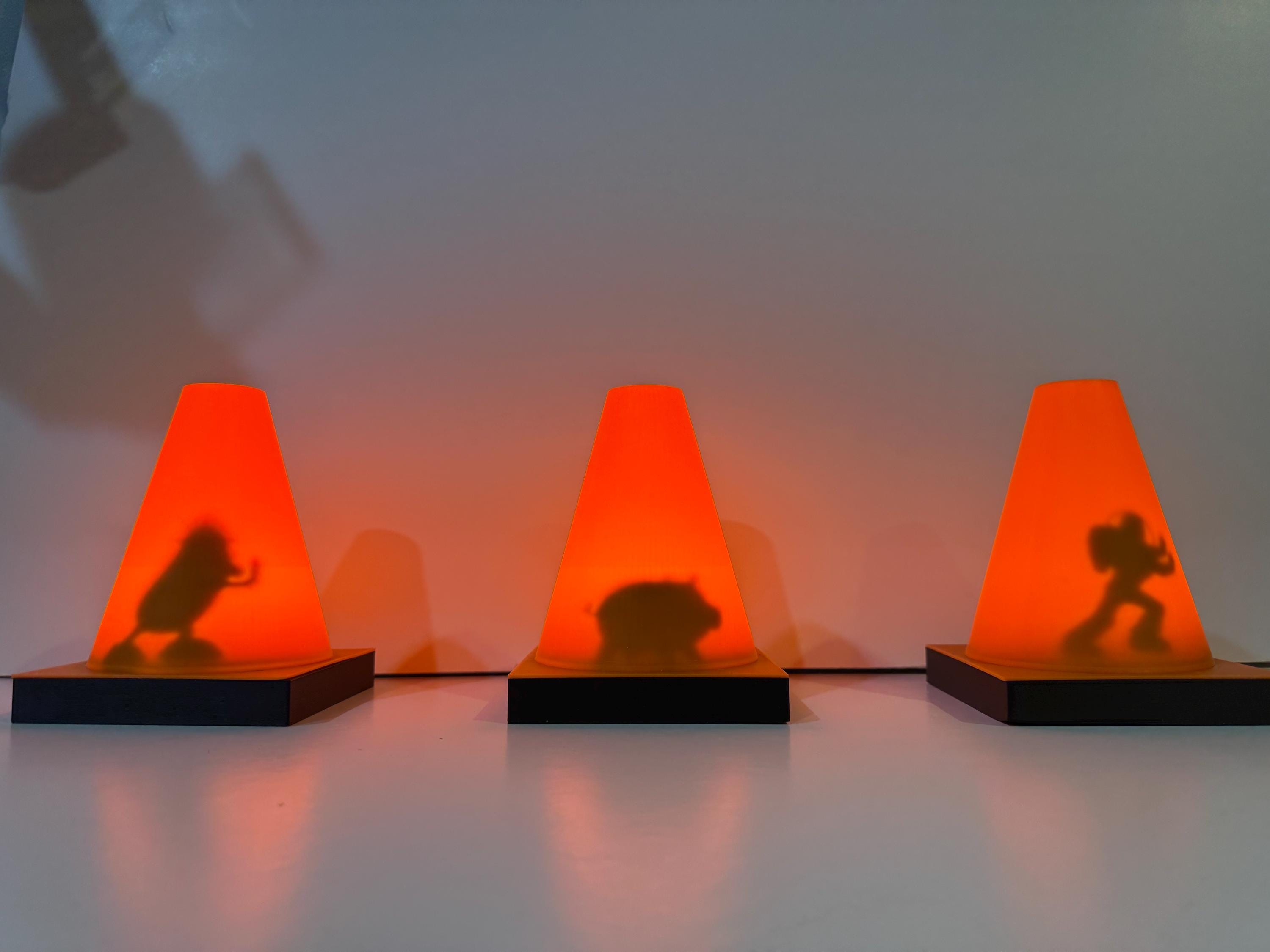 Toy Story 2 Inspired - Hidden Shadow Crossing Cone Lamp | Street Crossing Illusion Light | Movie-Inspired Accent Night Light