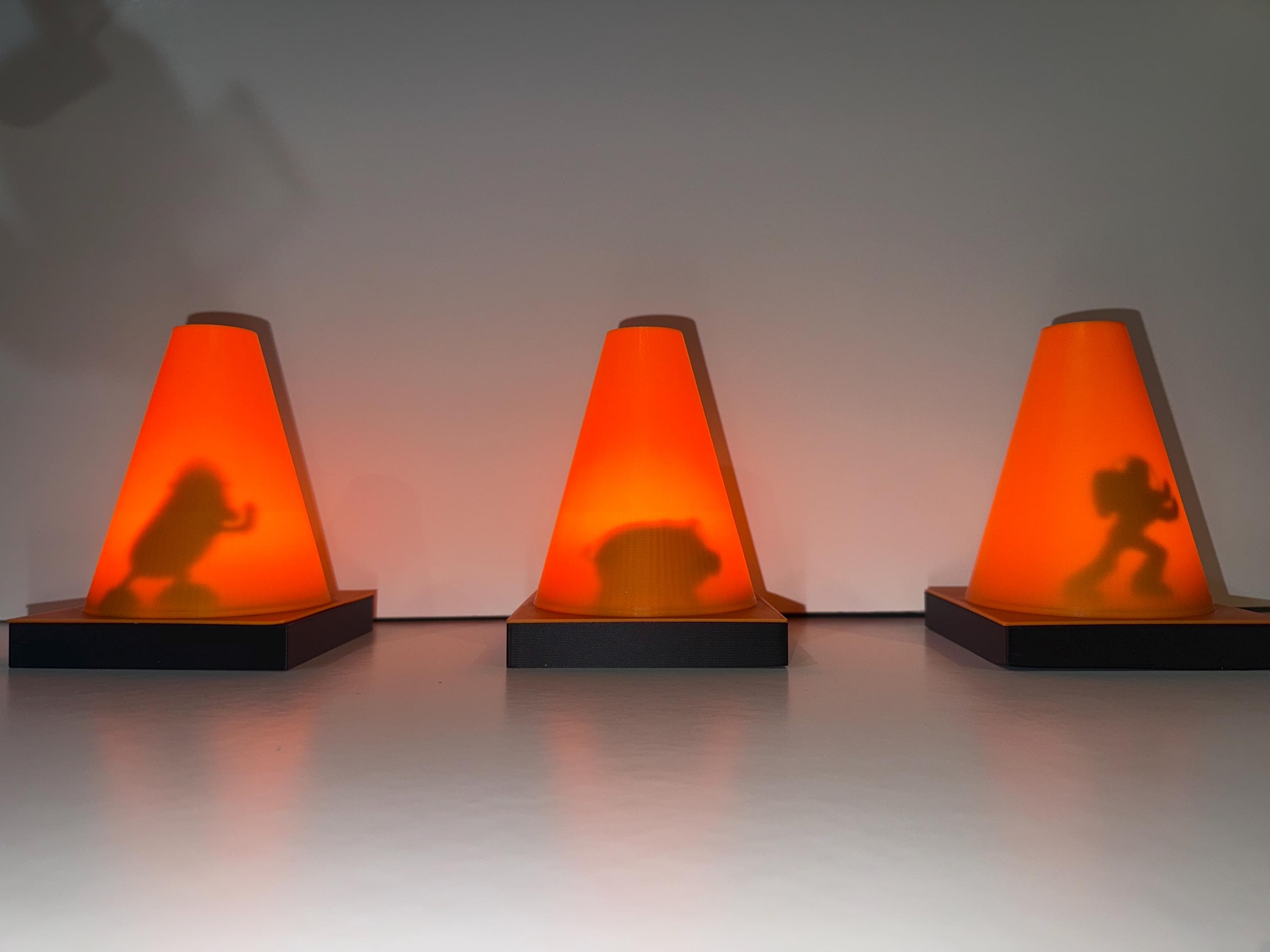 Toy Story 2 Inspired - Hidden Shadow Crossing Cone Lamp | Street Crossing Illusion Light | Movie-Inspired Accent Night Light